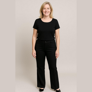 Requirements Pants Womens 8 Black Dress Trousers Faux Pockets High Rise Snap